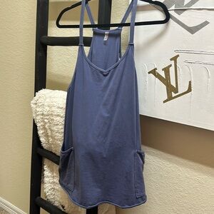 Free People Slate Blue Racerback Tunic with Pockets